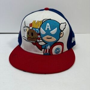 Tokidoki x Marvel Captain America Fitted Ball Cap 7 3/8 NEW ERA 59FIFTY Fries